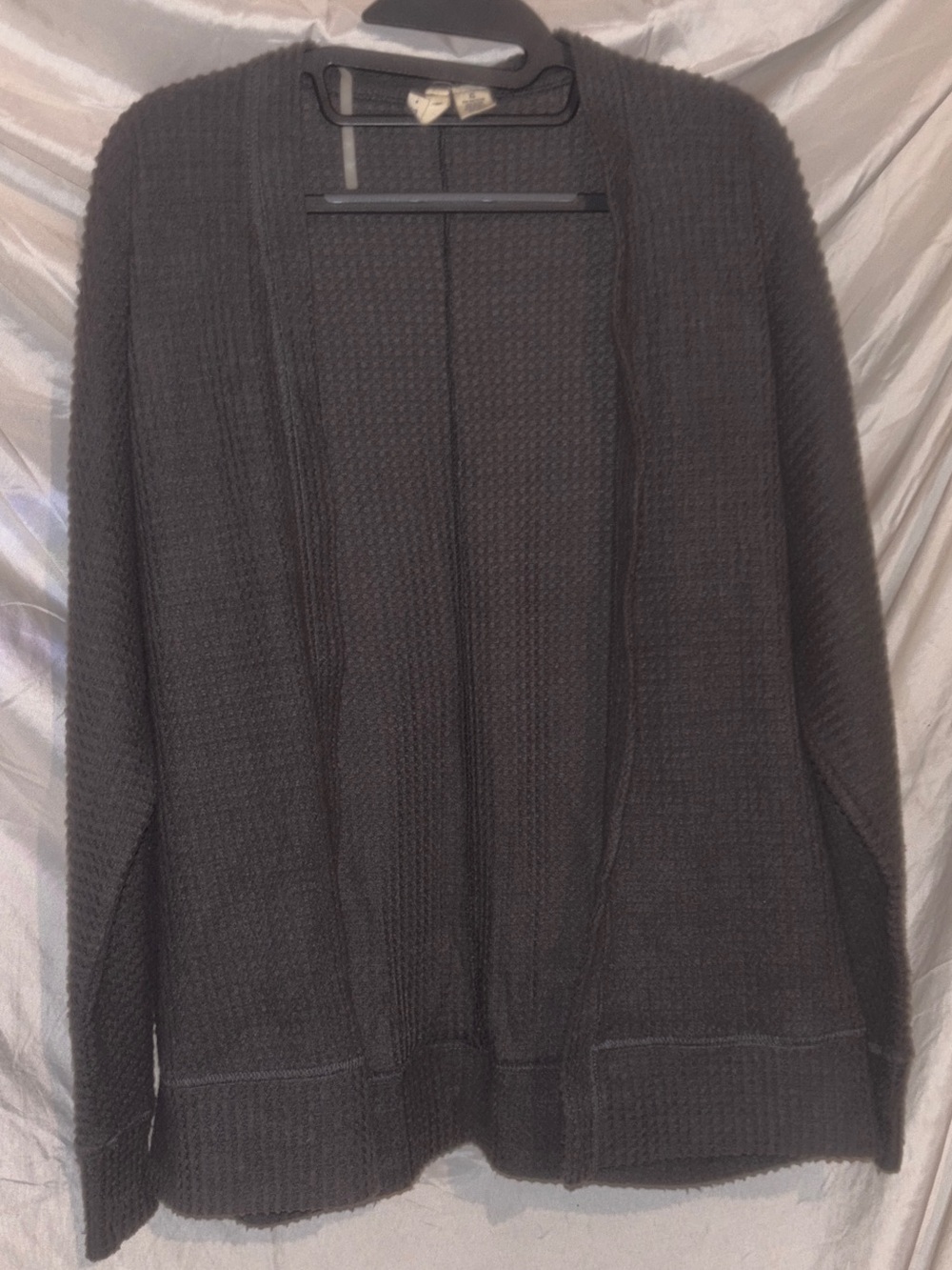 Sky and Sparrow Womens Charcoal Open-Front Knit Cardigan